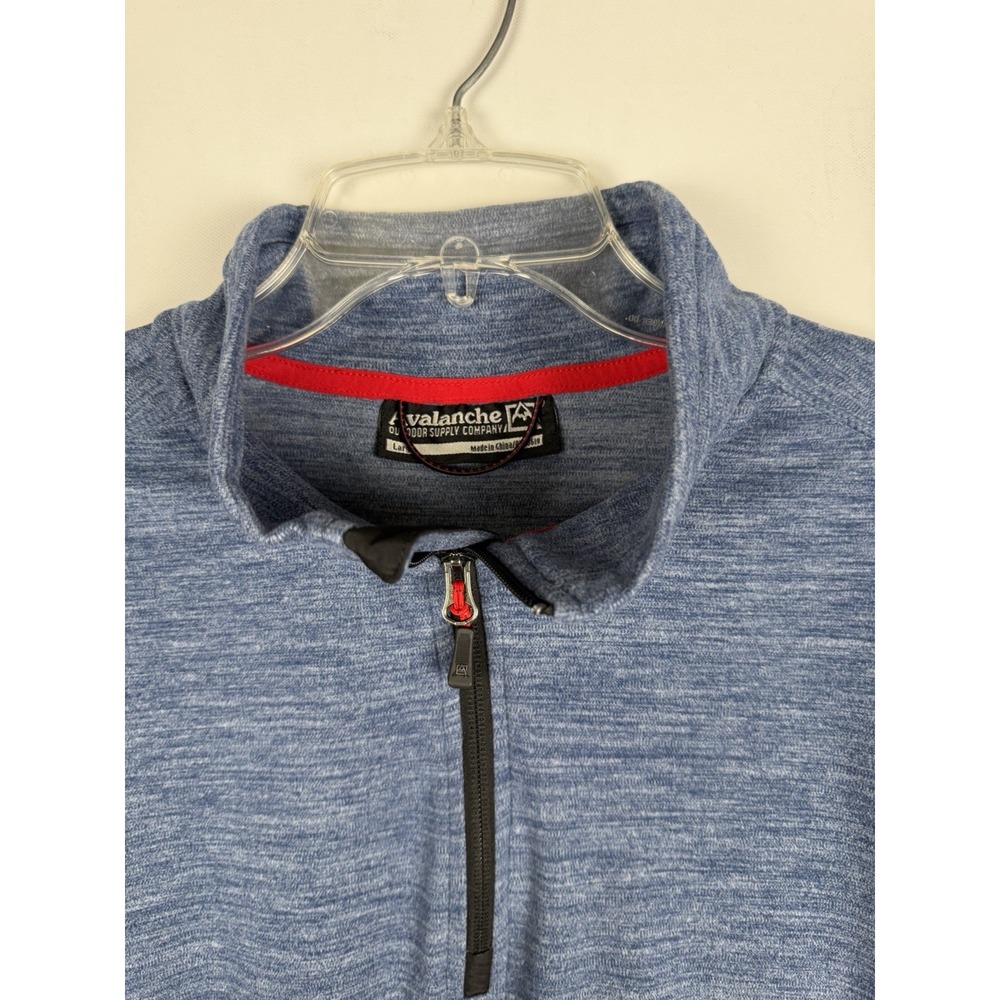 Avalanche Men's Size Large Quarter Zip Top Stand Up Collar Pullover  Long Sleeve - Picture 2 of 6